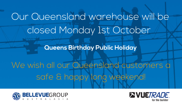 Queensland Warehouse Closed Monday 1st Oct Public Holiday VUETRADE